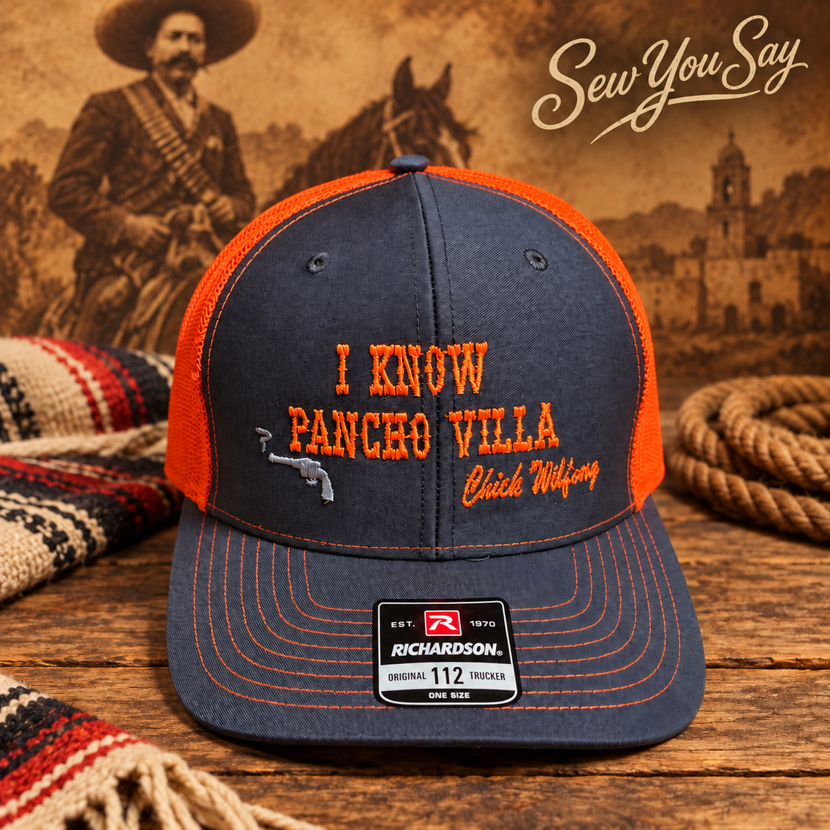 Hunter orange Pancho Hat